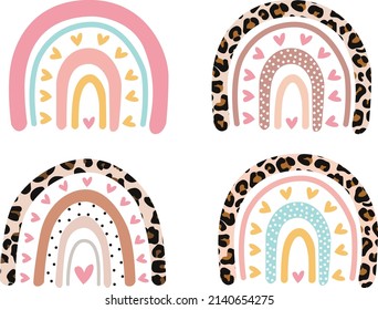 Leopardo arcoiris aislado en fondo blanco