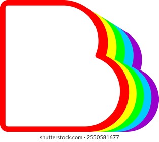 Rainbow Letter Alphabet Vector B