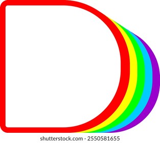 Rainbow Letter Alphabet Vector D
