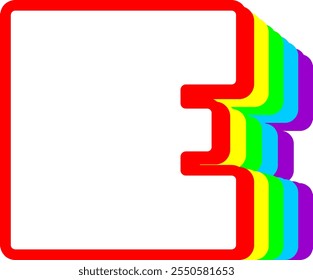 Letra arcoíris alfabeto Vector E