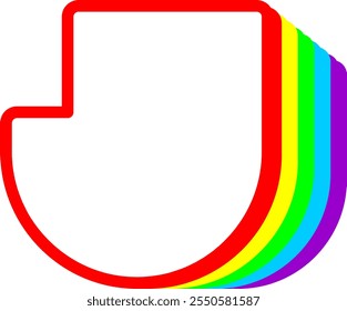Rainbow Letter Alphabet Vector J