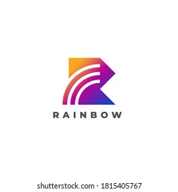 arco iris - letra r y tres arcos