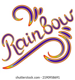 Rainbow lettering, colorful words. Banner. 