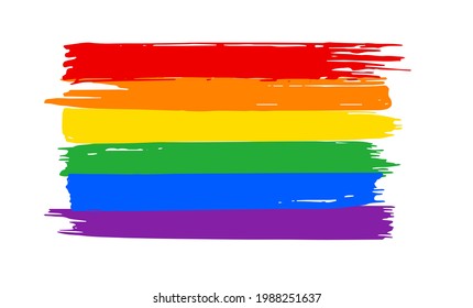 Rainbow Lgbt Flag Brush Paint Texture Stock Vector (Royalty Free ...