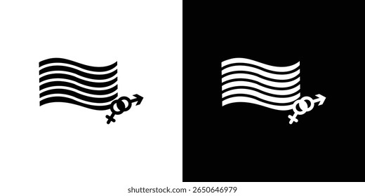 Icono de la bandera LGBT del arco iris Vector plano aislado en contorno