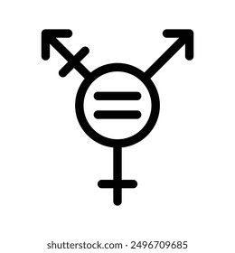 Marca lineal del logotipo del icono de la bandera LGBT del arco iris en blanco y negro