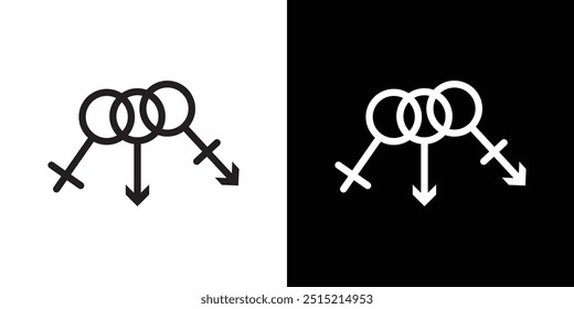 Icono de bandera LGBT arco iris Ilustración plana de línea delgada