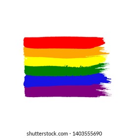 Rainbow lgbt flag. Pride day background. Vector brush stroke texture for banners, posters, cards