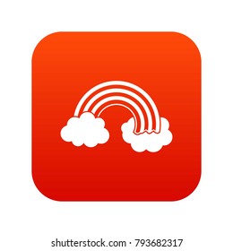Rainbow LGBT icon digital red for any design isolated on white vector illustration
