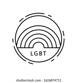 Rainbow, lgbt icon. Simple line, outline vector sexual minoritie icons in circle for ui and ux, website or mobile application