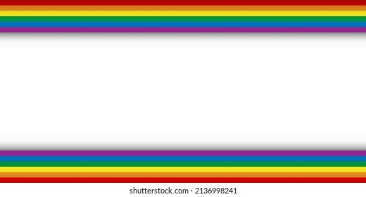 Gente LGBT arcoiris orgullo patrón de banner de fondo con sombra y espacio blanco vacío negro. Comunidad de pareja gay, transgénero, símbolo de grupo diverso.