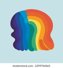 Rainbow LGBTQ Pride flag. Vector illustration of the Pride parade. LGBT community