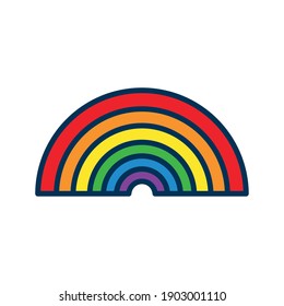 arco iris con indicador lgtbi de estilo plano icono de ilustración vectorial