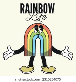 Rainbow Life With Rainbow Groovy Character design