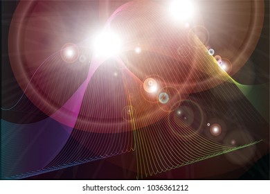 Rainbow light background in cosmos space for business presentation