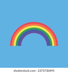 Rainbow with light blue background