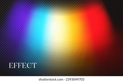 Efecto de la luz arcoiris. Dispersión de la viga. Efecto de luz solar para inmersión en la atmósfera