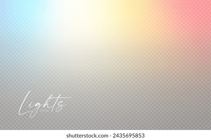 Regenbogenlichteffekt. Dispersion des Strahls. Sonnenlichteffekt für das Eintauchen in die Atmosphäre