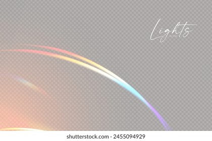 Efecto de luz de arco iris. Dispersión del haz. Efecto de luz solar para la inmersión en la atmósfera