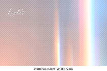 Regenbogenlichteffekt. Dispersion des Strahls. Sonnenlichteffekt für das Eintauchen in die Atmosphäre