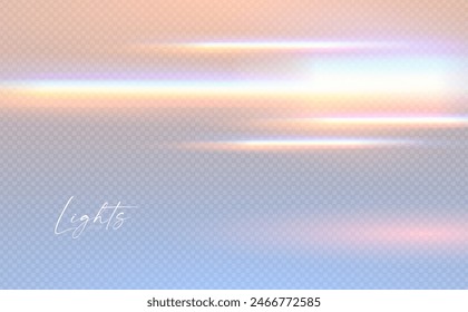 Efecto de luz de arco iris. Dispersión del haz. Efecto de luz solar para la inmersión en la atmósfera