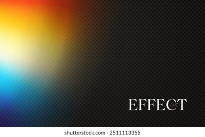 Efecto de luz de arco iris. Dispersión del haz. Efecto de luz solar para inmersión en atmósfera