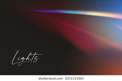 Efecto de luz de arco iris. Dispersión del haz. Efecto de luz solar para inmersión en atmósfera