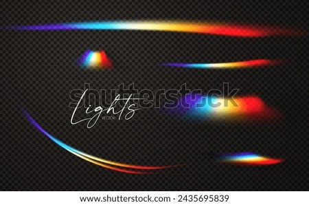 Rainbow light effect wet. Dispersion of beam. Sun light effect for immersion in atmosphere