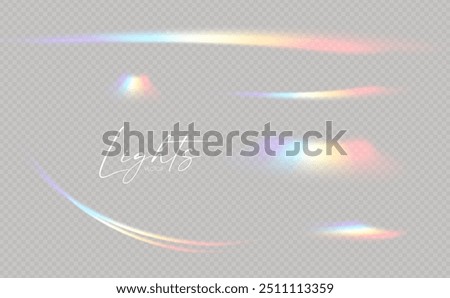 Rainbow light effect wet. Dispersion of beam. Sun light effect for immersion in atmosphere