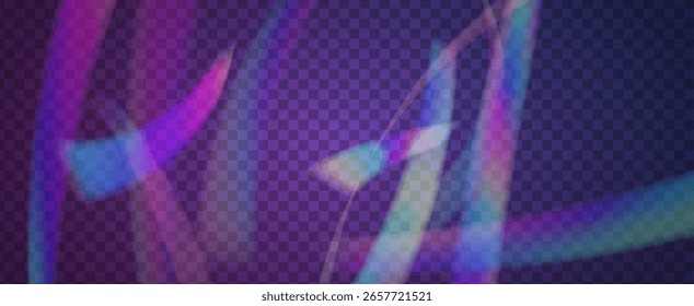 Prisma de fuga de luz de arco iris. Fondo de prisma iridiscente.  La Gema Brilla En La Luz Del Sol Con Resplandor De Color, Lente Degradada Y Vidrio Suave. Efecto de fuga de luz de cristal.