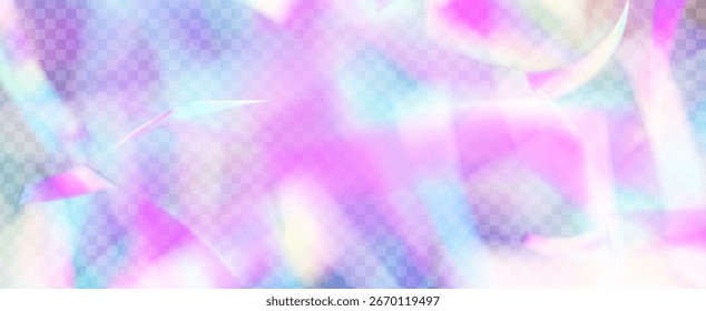 Prisma de fuga de luz de arco iris. Fondo de prisma iridiscente.  Abstractas Textura Desenfocada Con Un Filtrar De Refracción Y Un Sutil Color Aura. Efecto de fuga de luz de cristal.
