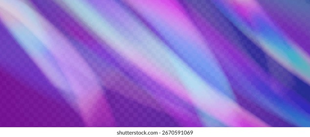 Rainbow Light Leak Prism. Iridescent Prism Background.  Vector Burst With A Sunlight Filter, Blur Effect, And A Glowing Camera Beam. Crystal  Light Leak Effect.