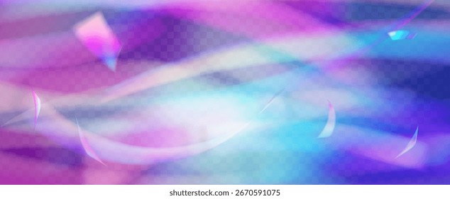 Prisma de fuga de luz de arco iris. Fondo de prisma iridiscente.  Las Rayas De La Lente En Una Superposición Holográfica Con Resplandor Abstractas Y Luz Solar. Efecto de fuga de luz de cristal.