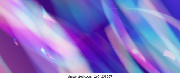 Prisma de fuga de luz de arco iris. Fondo de prisma iridiscente.  Abstractas Textura Desenfocada Con Un Filtrar De Refracción Y Un Sutil Color Aura. Efecto de fuga de luz de cristal.