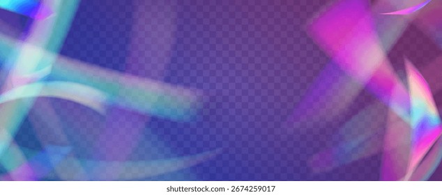 Prisma de fuga de luz de arco iris. Fondo de prisma iridiscente.  Abstractas Textura Desenfocada Con Un Filtrar De Refracción Y Un Sutil Color Aura. Efecto de fuga de luz de cristal.