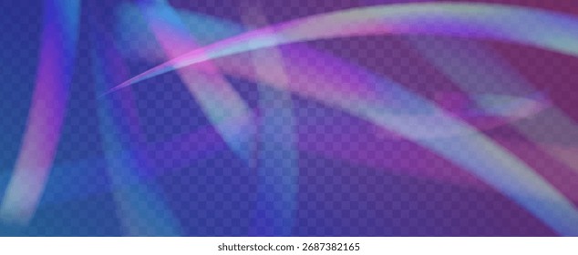 Arco-íris Light Leak Prism. Prism Iridescente.  Aurora De Gradiente Com Textura Mole, Raios De Luz Solar E Refração De Vidro. Efeito de vazamento de luz de cristal.