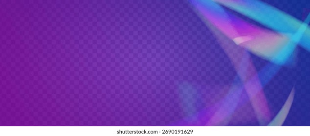 Prisma de fuga de luz de arco iris. Fondo de prisma iridiscente.  Superposición De Vidrio Con Resplandor Solar, Rayas De Neón Y Brillo De Gradiente Sutil. Efecto de fuga de luz de cristal.