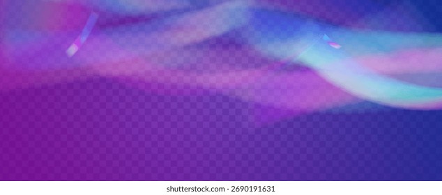 Prisma de fuga de luz de arco iris. Fondo de prisma iridiscente.  Brilla A Través De Un Filtrar De Rayas De Neón Y Brillo En Los Colores Aurora. Efecto de fuga de luz de cristal.
