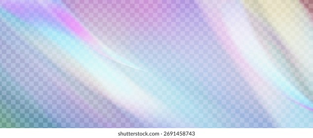 Arco-íris Light Leak Prism. Prism Iridescente.  Intermitência De Vetor Com Filtro De Luz Solar, Efeito De Desfoque E Feixe De Câmera Brilhante. Efeito de vazamento de luz de cristal.