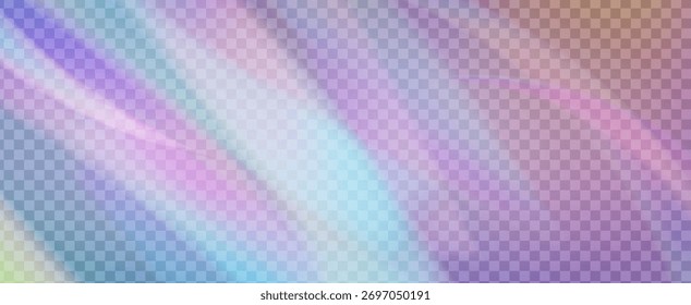 Prisma de fuga de luz de arco iris. Fondo de prisma iridiscente.  Amanece A Través De Una Lente De Vidrio Con Rayas De Bokeh Y Llamarada De Holograma. Efecto de fuga de luz de cristal.