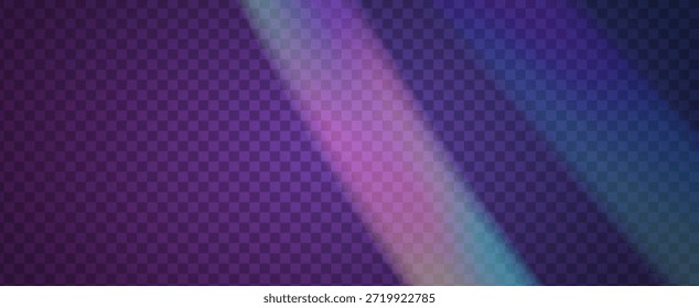 Arco-íris Light Leak Prism. Prism Iridescente.  Espectro De Cor E Luz Com Brilho, Brilho E Uma Aura Semelhante A Uma Gema. Efeito de vazamento de luz de cristal.