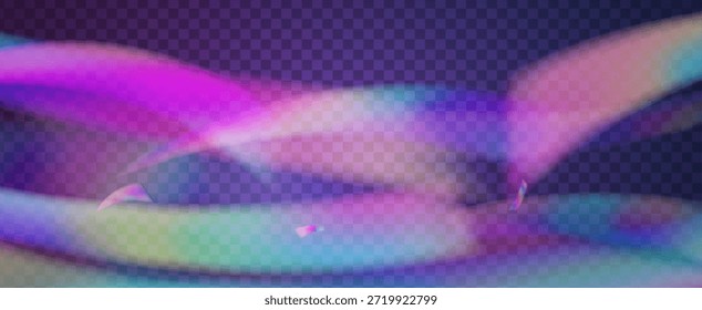 Arco-íris Light Leak Prism. Prism Iridescente.  Aura De Bokeh E Abstract Brilham Com Raios De Diamante E Refração De Lentes. Efeito de vazamento de luz de cristal.