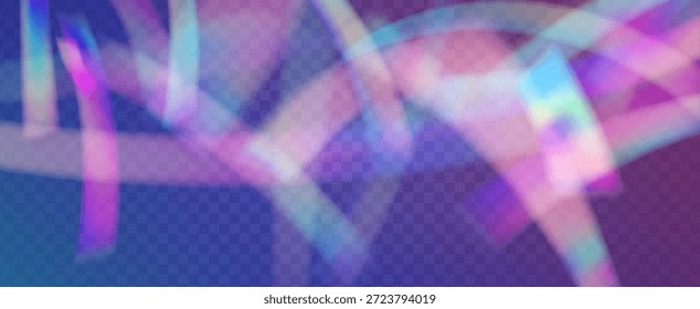 Prisma de fuga de luz de arco iris. Fondo de prisma iridiscente.  Bokeh 3D Con Un Aura Suave, Resplandor De Refracción Y Diamante Transparente. Efecto de fuga de luz de cristal.