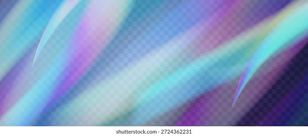 Prisma de fuga de luz de arco iris. Fondo de prisma iridiscente.  Abstractas Textura Desenfocada Con Un Filtrar De Refracción Y Un Sutil Color Aura. Efecto de fuga de luz de cristal.