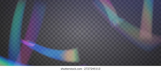 Rainbow Light Leak Prism. Iridescent Prism Background.  Abstract Diamond Texture With A Transparent Glow And Holographic Lens Flare. Crystal  Light Leak Effect.