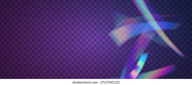 Arco-íris Light Leak Prism. Prism Iridescente.  Aurora De Gradiente Com Textura Mole, Raios De Luz Solar E Refração De Vidro. Efeito de vazamento de luz de cristal.