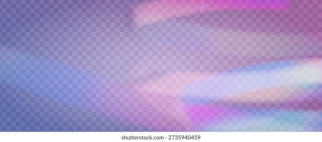 Prisma de Vazamento de Luz Arco-Íris. Fundo do Prisma Iridescente.  Espectro De Cor E Luz Com Brilho, Brilho, E Uma Aura Gem-like. Efeito de fuga de luz de cristal.
