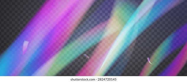 Rainbow Light Leak Prism. Iridescent Prism Background.  Spectrum Shine And Camera Beam With A Color Burst And Gem-like Sparkle. Crystal  Light Leak Effect.