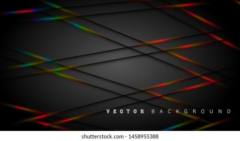 rainbow light line shadow dark grey luxury background