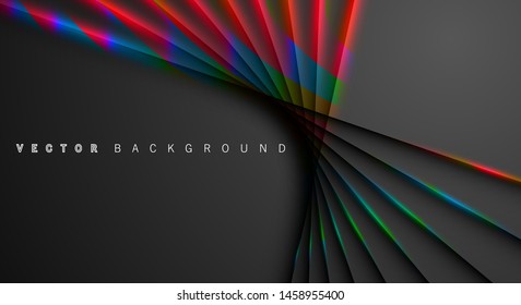 rainbow light line shadow dark grey luxury background